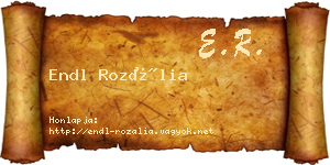 Endl Rozália névjegykártya